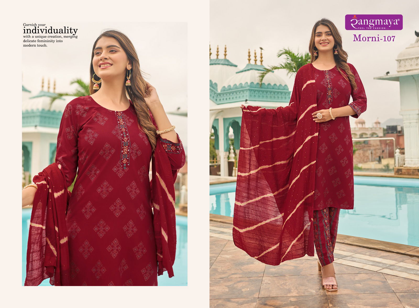 Rangmaya Morni Rayon Designer Readymade Suits Catalog